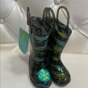 Western Chief Baby’s' Light-Up Rain Boots - Black and Green